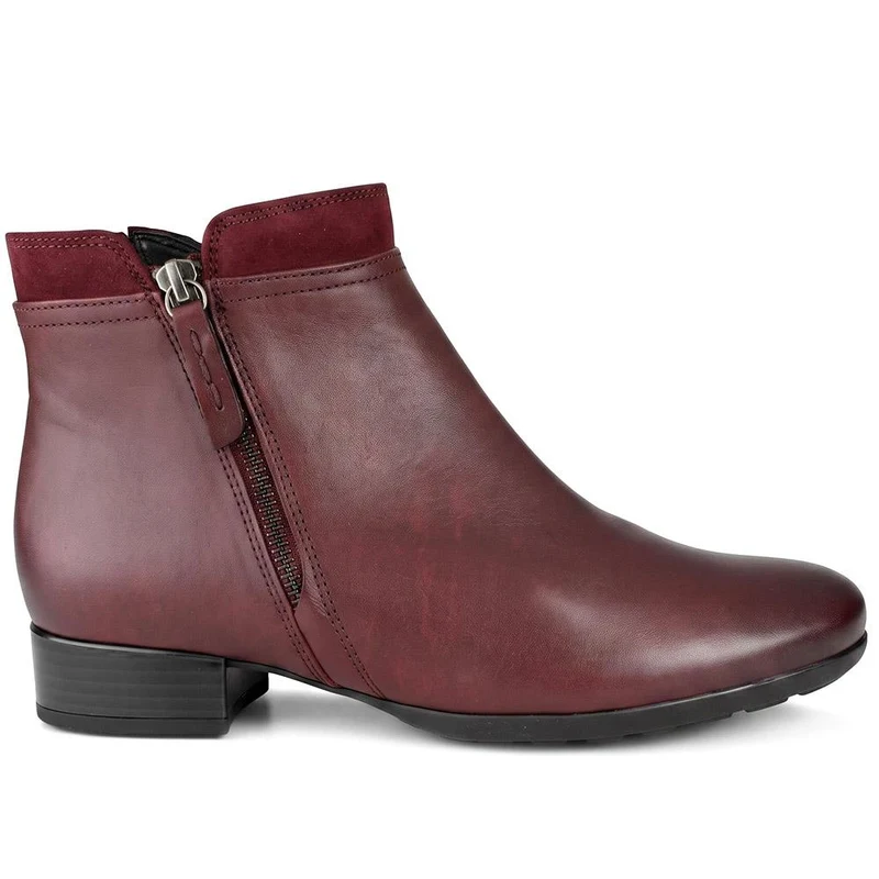 Briano Gabor Zip-Up Leather Ankle Boots - GAB40532 / 326 338 - Burgundy