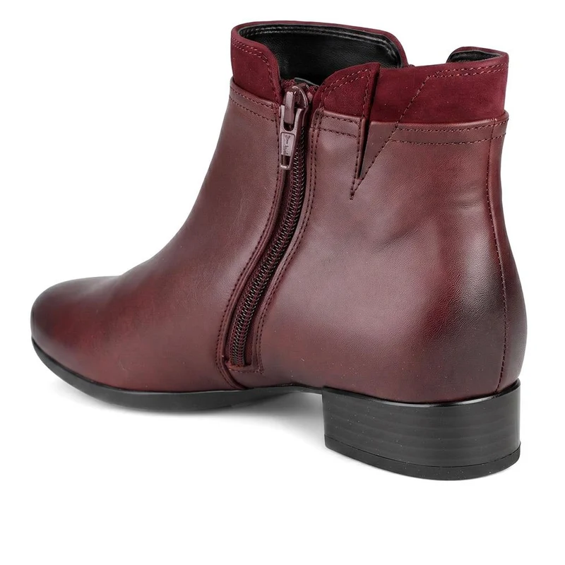 Briano Gabor Zip-Up Leather Ankle Boots - GAB40532 / 326 338 - Burgundy