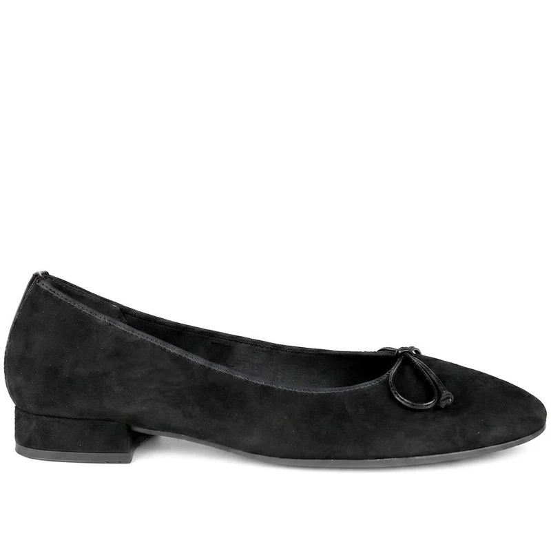Gabor Wide Fit Leather Delicate Bow Pumps - GAB44516 / 330 027 - Black