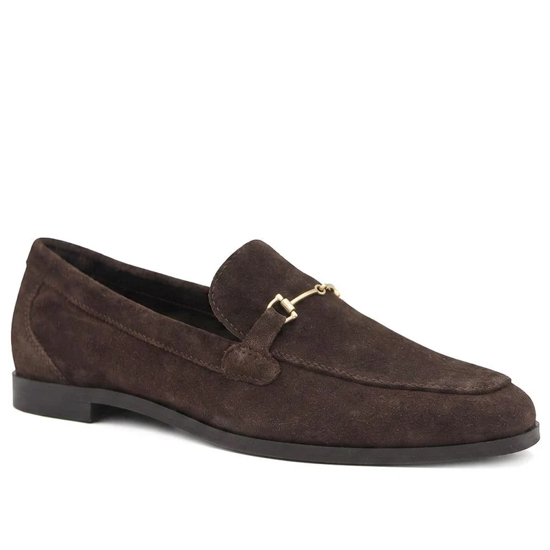 Tabbitha Leather Snaffle Loafers - TABBITHA / 329 868 - Chocolate Suede
