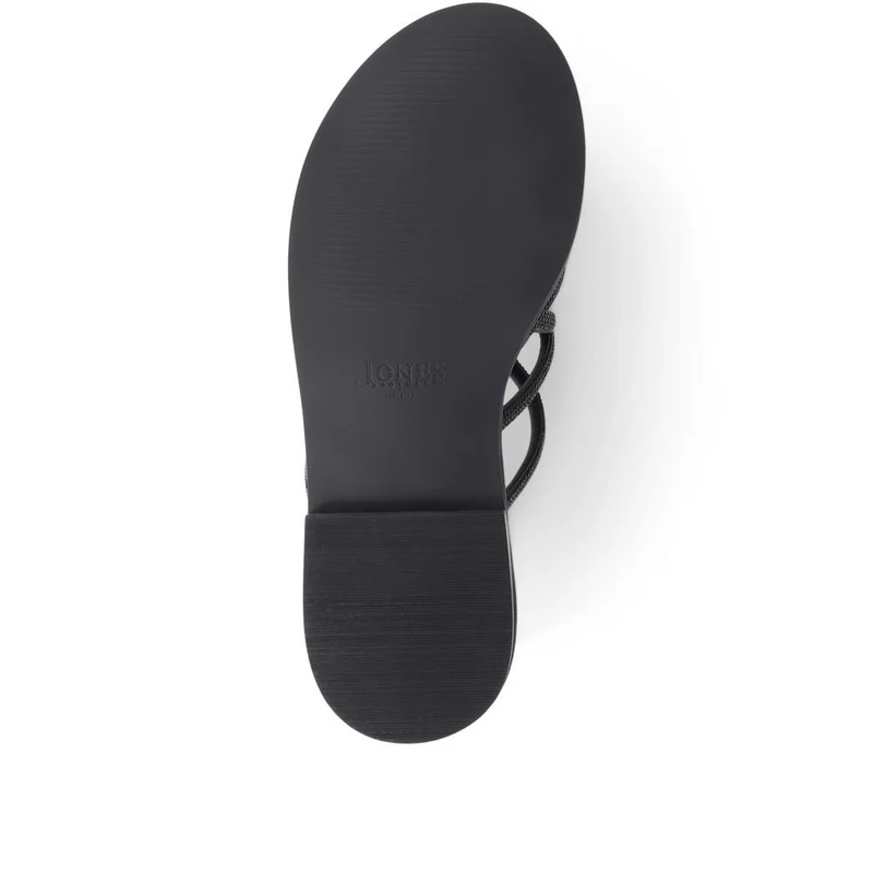 Hira Jewelled Leather Sandals - HIRA / 325 182 - Black