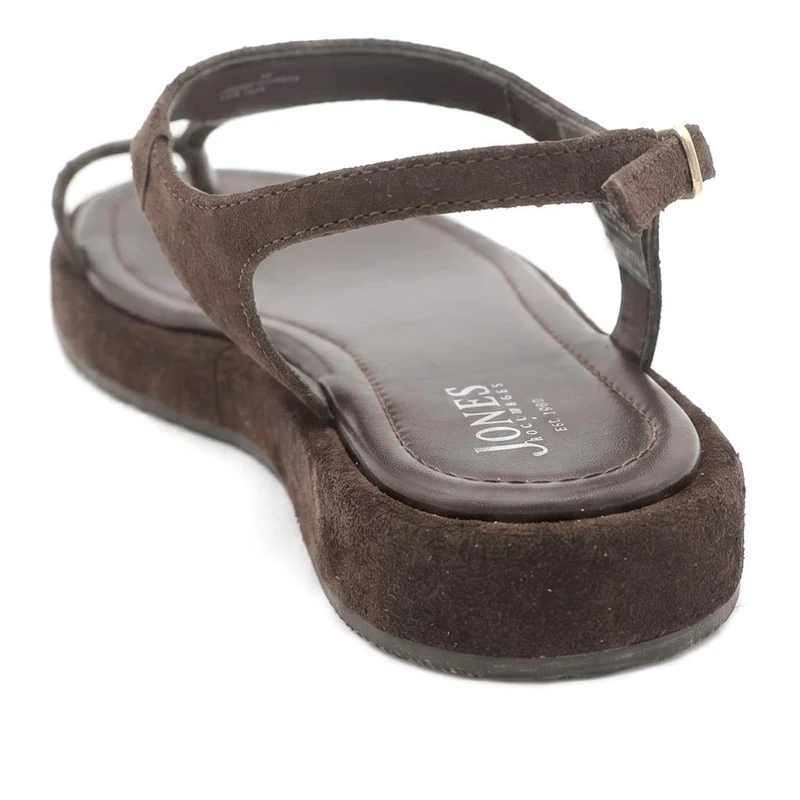 Giovina Leather Toe Post Buckle Fasten Sandals - GIOVINA / 329 568 - Chocolate Suede