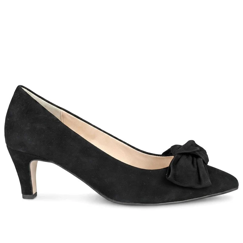 Gabor Wide Fit Bow Detailed Leather Court Shoes - GAB44517 / 330 028