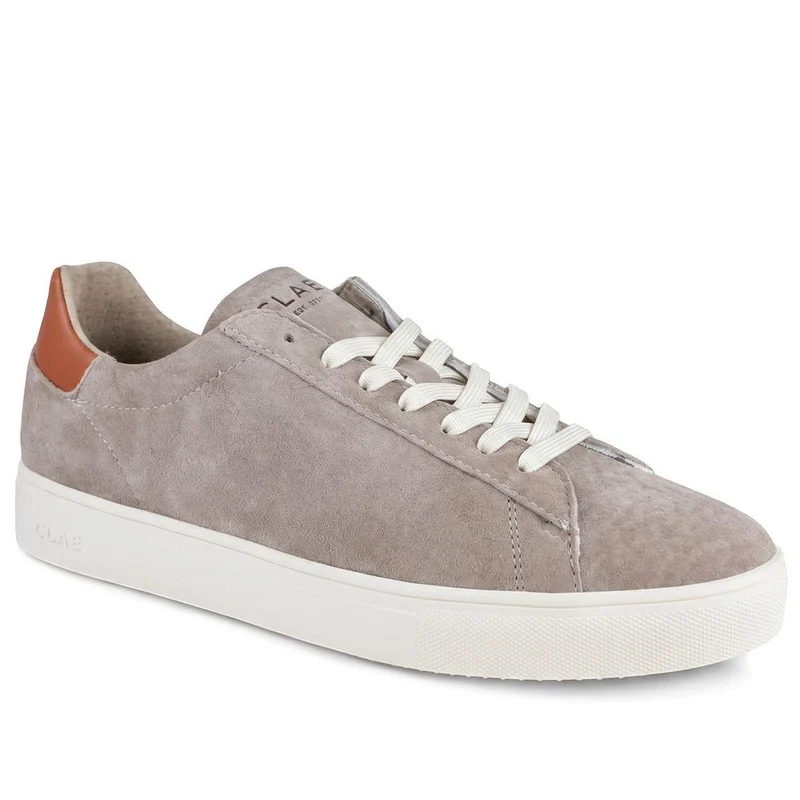 Clae Bradley Essentials Leather Lace Up Trainers - CLAGB43504 / 329 180 - Grey Suede