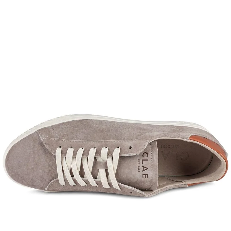 Clae Bradley Essentials Leather Lace Up Trainers - CLAGB43504 / 329 180 - Grey Suede