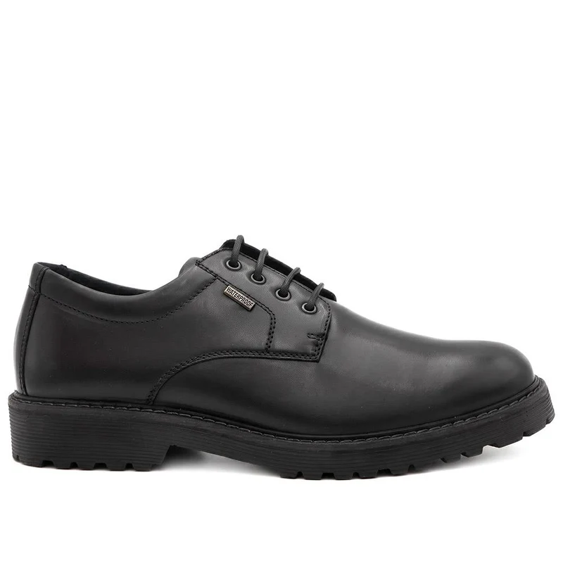 Halewood Waterproof Leather Derby Shoes - HALEWOOD / 330 089 - Black Leather