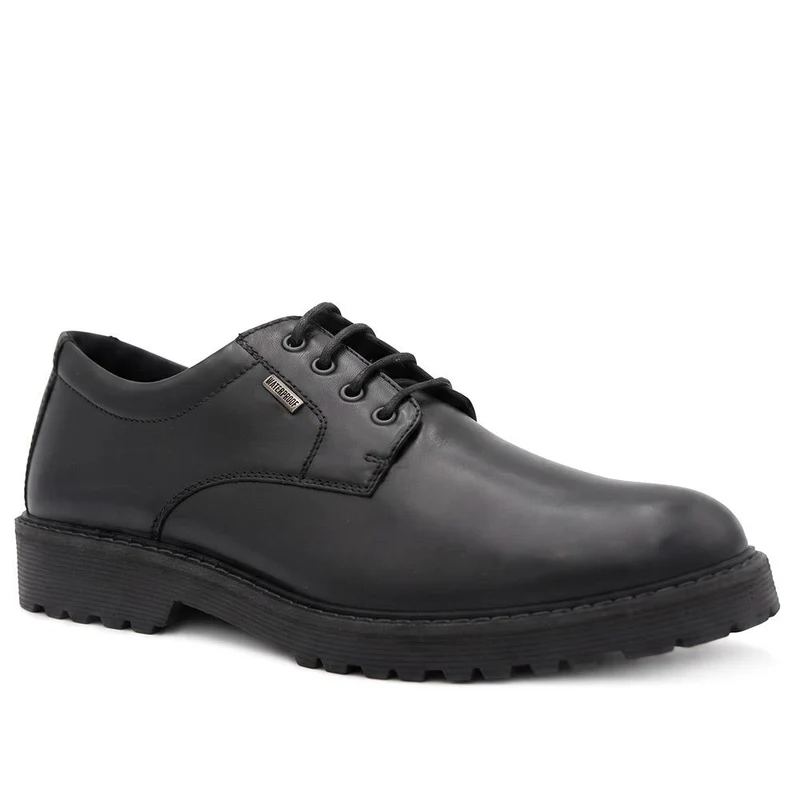 Halewood Waterproof Leather Derby Shoes - HALEWOOD / 330 089 - Black Leather