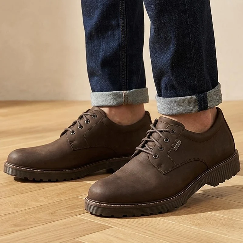 Halewood Waterproof Leather Derby Shoes - HALEWOOD / 330 089 - Dark Brown Nubuck