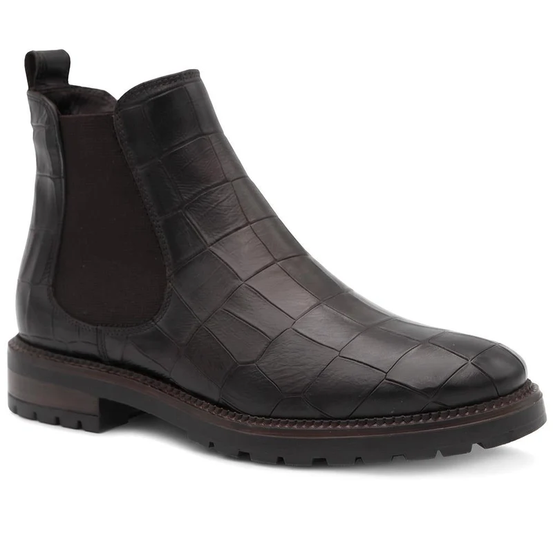 Narnia Leather Chelsea Boots - NARNIA / 329 785 - Brown Croc