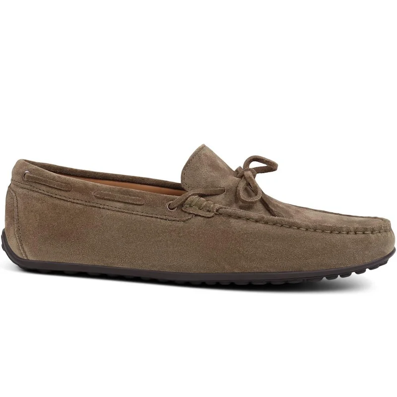 Plymouth Leather Moccasins - PLYMOUTH / 325 094 - Olive Suede