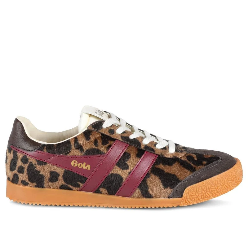 Gola Elan Savanna Lace Fastening Leather Trainers - JAC43507 / 328 799 - Tan Cow Print