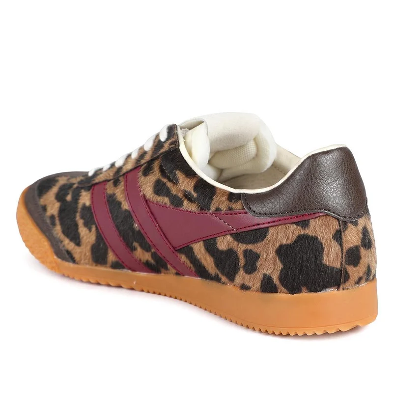 Gola Elan Savanna Lace Fastening Leather Trainers - JAC43507 / 328 799 - Tan Cow Print
