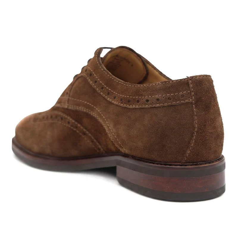 Longwood Wide Fit Leather Brogues - LONGWOODWIDE / 329 987 - Brown Suede