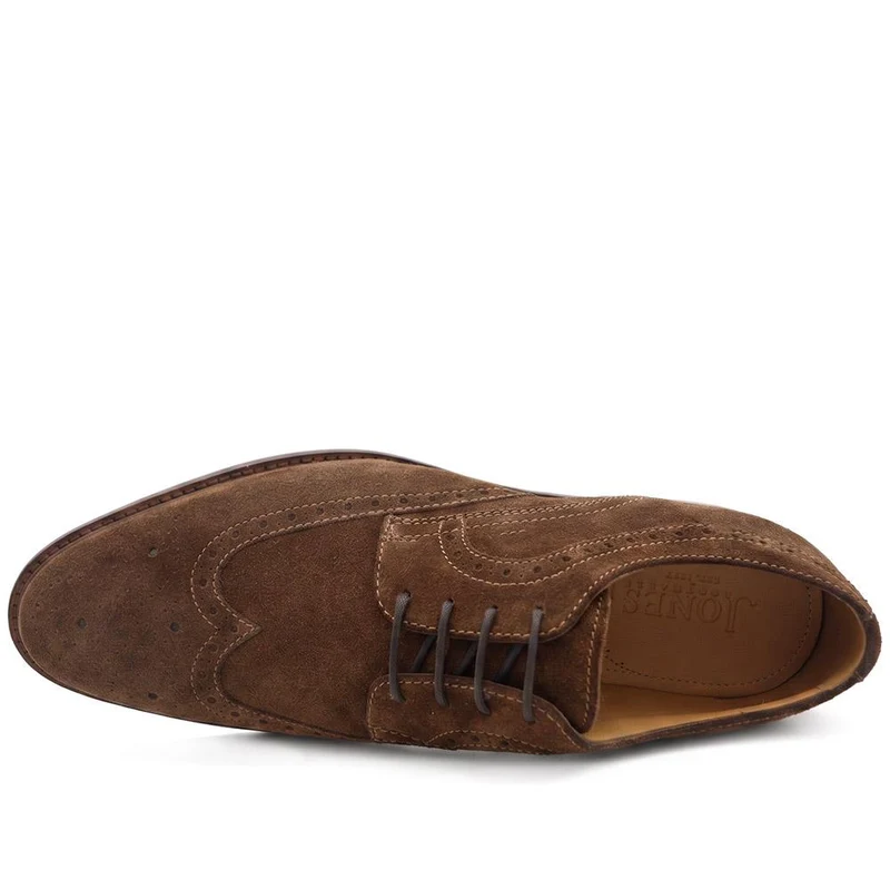 Longwood Wide Fit Leather Brogues - LONGWOODWIDE / 329 987 - Brown Suede