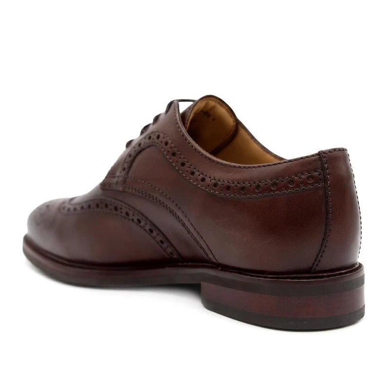 Longwood Wide Fit Leather Brogues - LONGWOODWIDE / 329 987 - Chestnut
