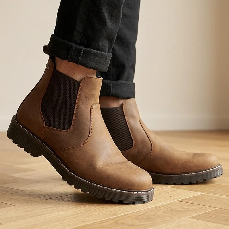 Hartlepool Waterproof Leather Chelsea Boots - HARTLEPOOL / 330 091 - Brown