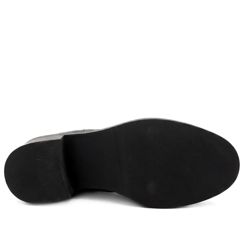Nevaeh Leather Block Heel Chelsea Boots - NEVAEH / 330 299 - Black
