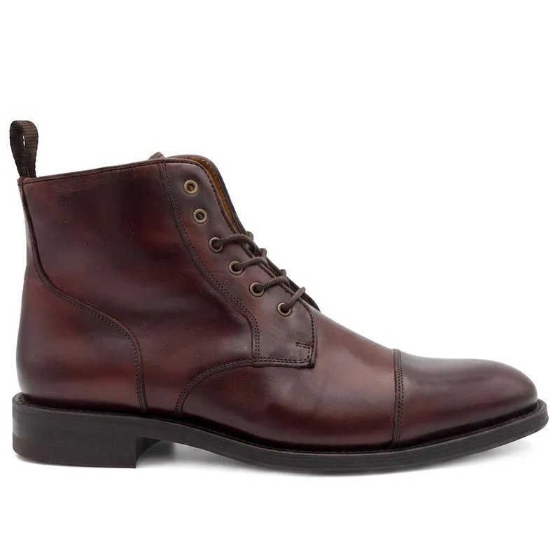 Chalkwell Blake Stitched Leather Lace Up Boots - CHALKWELL / 327 853 - Burgundy