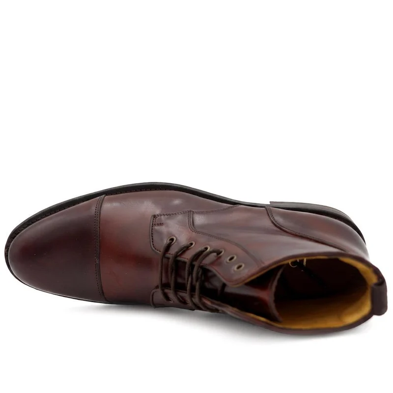 Chalkwell Blake Stitched Leather Lace Up Boots - CHALKWELL / 327 853 - Burgundy
