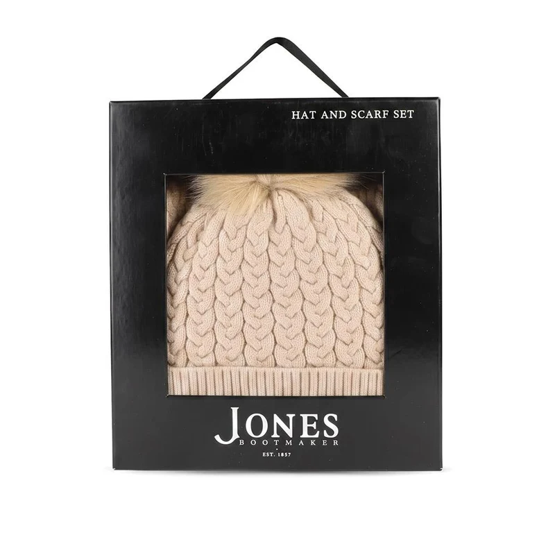 Valkyrie Soft Knitted Pom Hat & Scarf Set - VALKYRIE / 329 933 - Sand