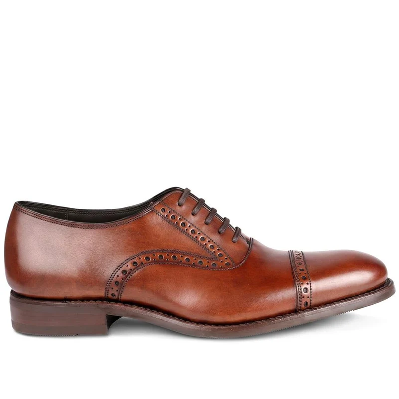 Loake Kellar Wide Fit Leather Brogues - LOA44501 / 330 535 - Tan Leather
