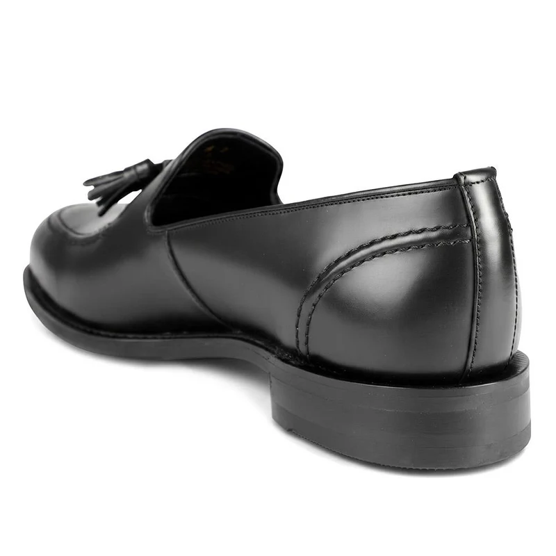 Loake Brunel Wide Fit Tassel Loafers - LOA44500 / 330 534 - Black Leather