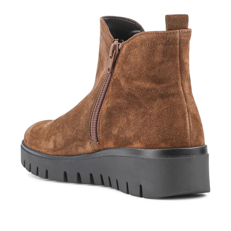Dublin Gabor Chunky Leather Ankle Boots - GAB40505 / 325 879 - Brown Suede