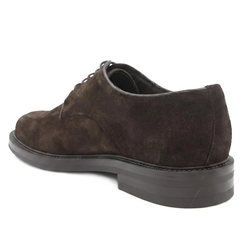 Marsden Premium Leather Derby Shoes - MARSDEN / 330 087 - Dark Brown Suede
