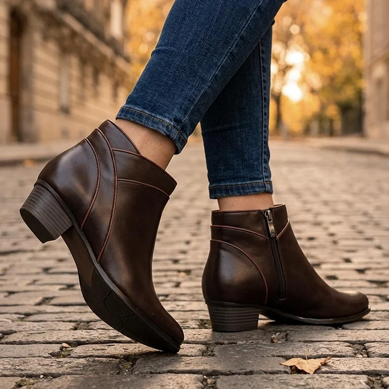 Regarde Le Ciel Leather Smart Ankle Boots - SINO44501 / 330 150 - Brown