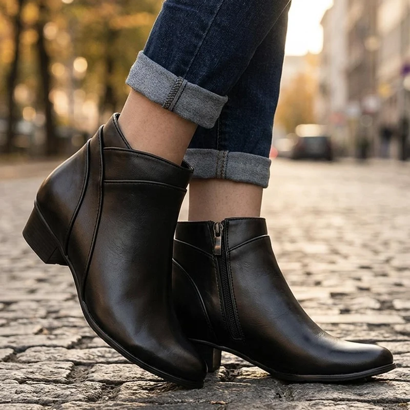 Regarde Le Ciel Leather Smart Ankle Boots - SINO44501 / 330 150 - Black