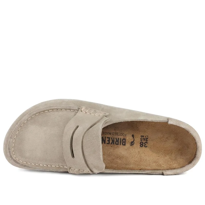 Birkenstock Naples Wrapped Leather Clogs - BIRK44501 / 330 030 - Taupe Suede