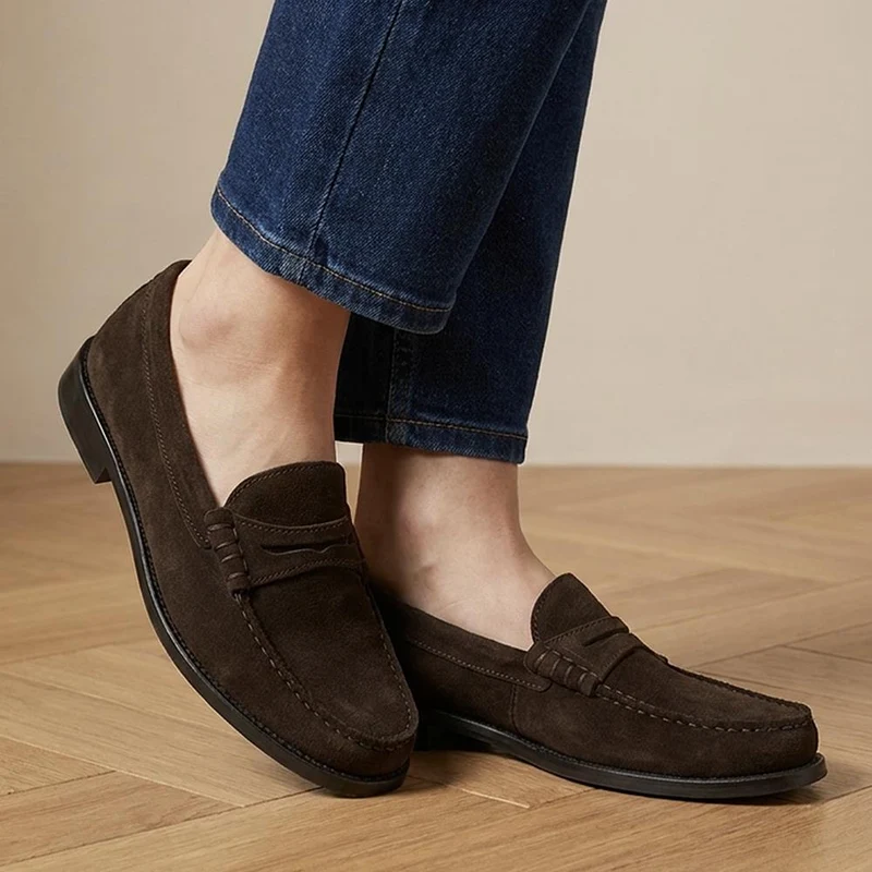 Perna Smart Leather Moccasins - PERNA / 327 304 - Chocolate Suede