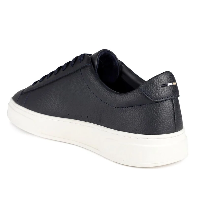 Boss Leather Lace Up Trainers - HUGO42501 / 327 809 - Navy-Navy