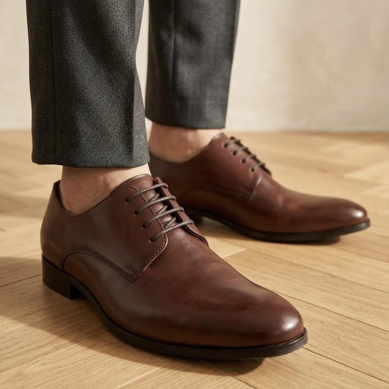 Melvin Leather Oxford Shoes - MELVIN / 325 747 - Chestnut