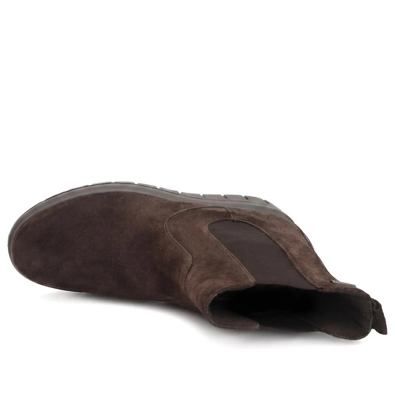 Marbella Leather Platform Heel Ankle Boots - MARBELLA / 330 144 - Choco Suede
