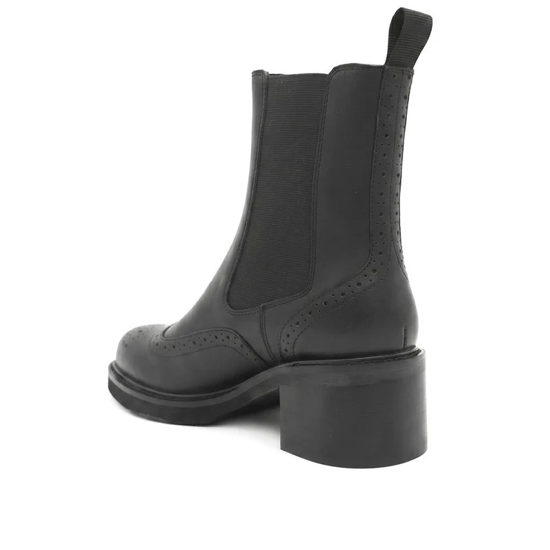 Liyana Leather Cushioned Chelsea Boots - LIYANA / 330 086 - Black Leather