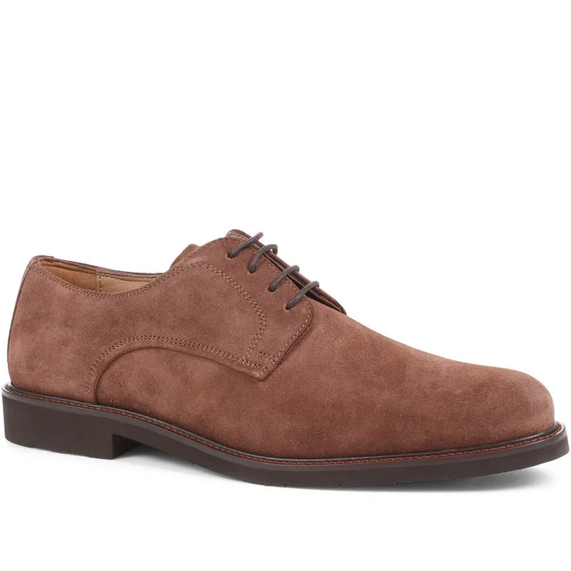 Minster Leather Derby Shoes - MINSTER / 322 818 - Brown Suede