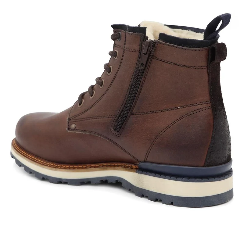 Earling Wide Fit Leather Boots - EALINGWIDE / 330 098 - Brown