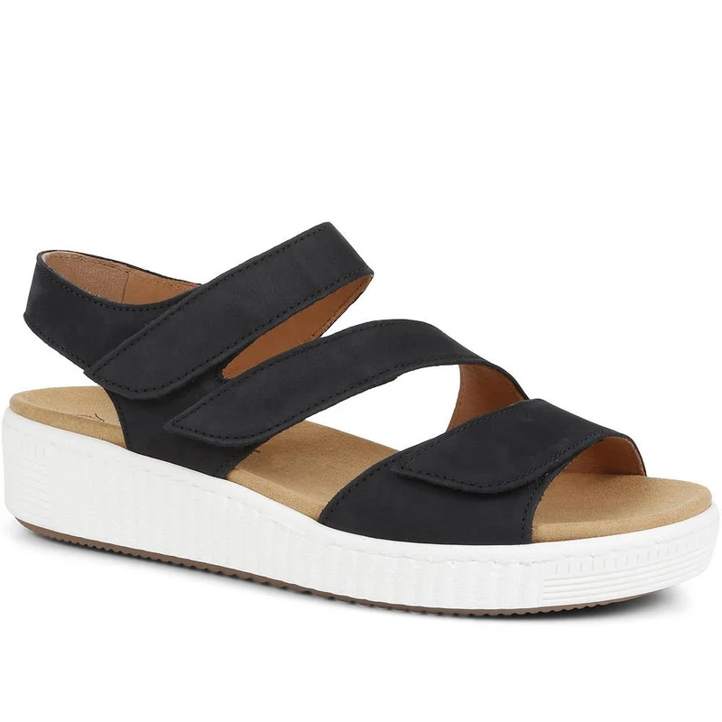 Ball Gabor Leather Wedge Sandals - GAB35522 / 321 580 - Navy