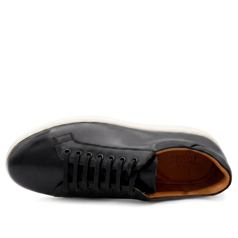 Simon Wide Fit Leather Lace Up Trainers - SIMONWIDE / 330 119 - Black Leather