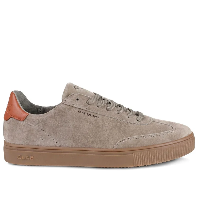 Clae Deane Leather Lace Up Trainers - CLAGB43503 / 329 184 - Grey Suede