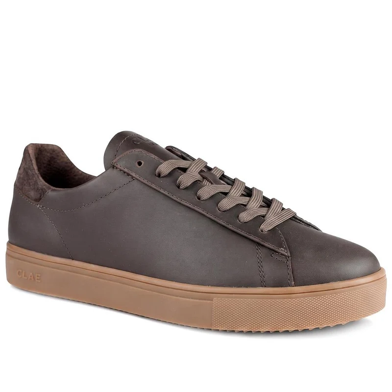 Clae Bradley Essentials Leather Lace Up Trainers - CLAGB43504 / 329 180 - Dark Brown