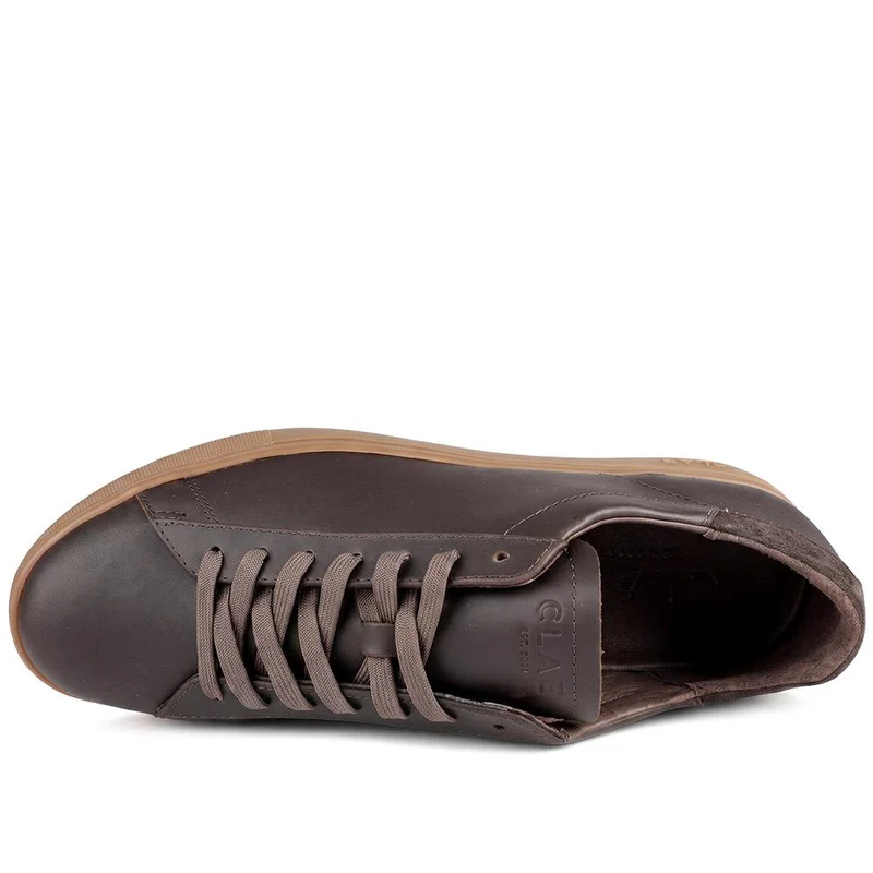 Clae Bradley Essentials Leather Lace Up Trainers - CLAGB43504 / 329 180 - Dark Brown