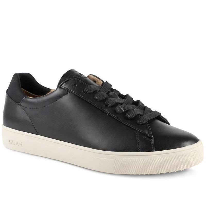 Clae Bradley Essentials Leather Lace Up Trainers - CLAGB43504 / 329 180 - Black