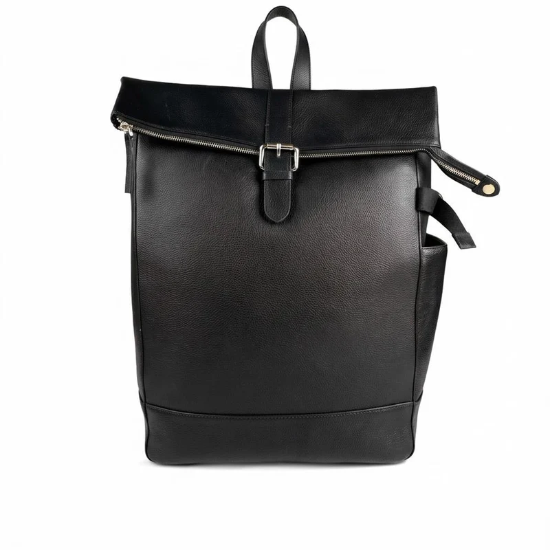 Uphall Leather Backpack - UPHALL / 328 520 - Black Grain
