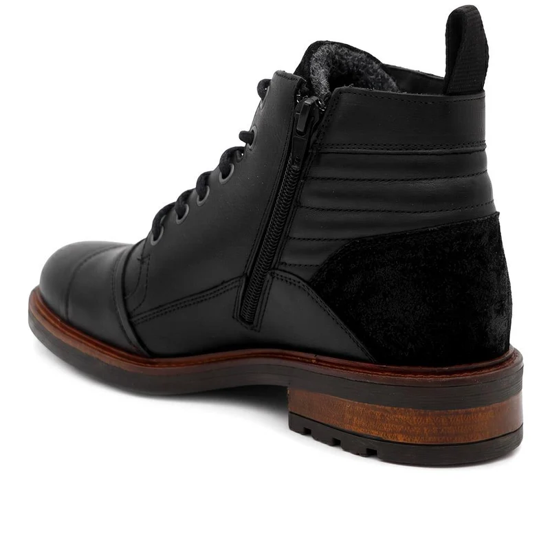 Everett Wide Fit Leather Boots - EVERETT / 330 101 - Black Leather