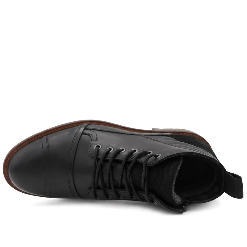 Everett Wide Fit Leather Boots - EVERETT / 330 101 - Black Leather