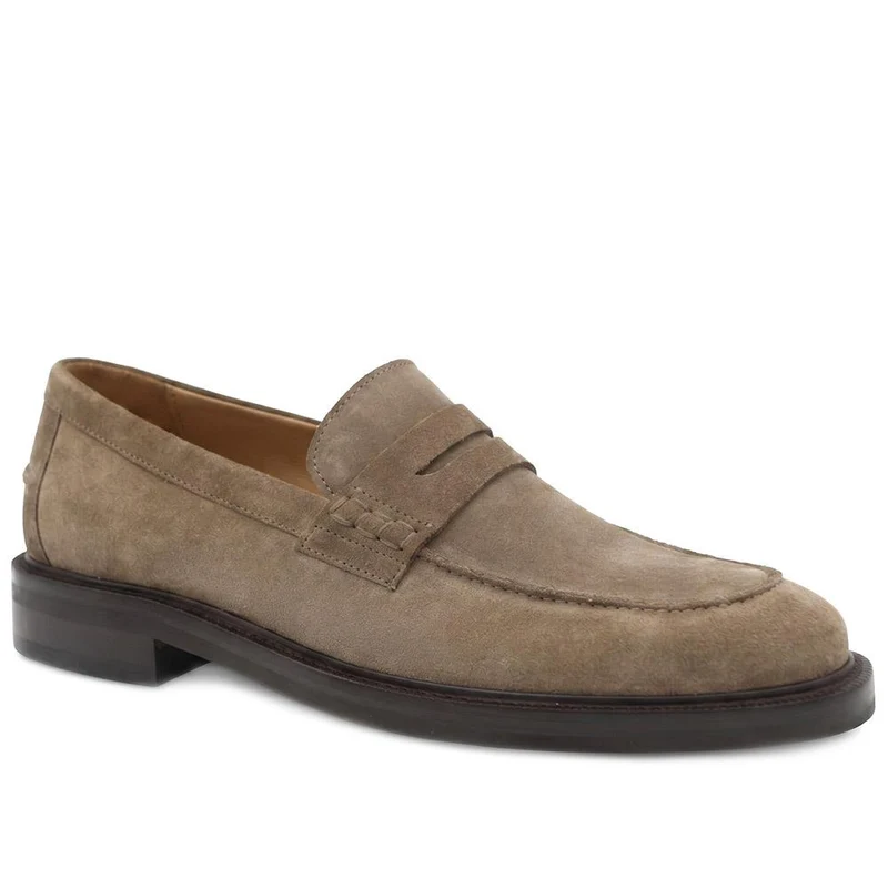 Raynor Smart Leather Penny Loafers - RAYNOR / 329 983 - Taupe Suede