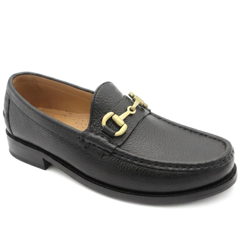 Roan Leather Slip-On Shoes - ROAN / 326 791 - Black Grain