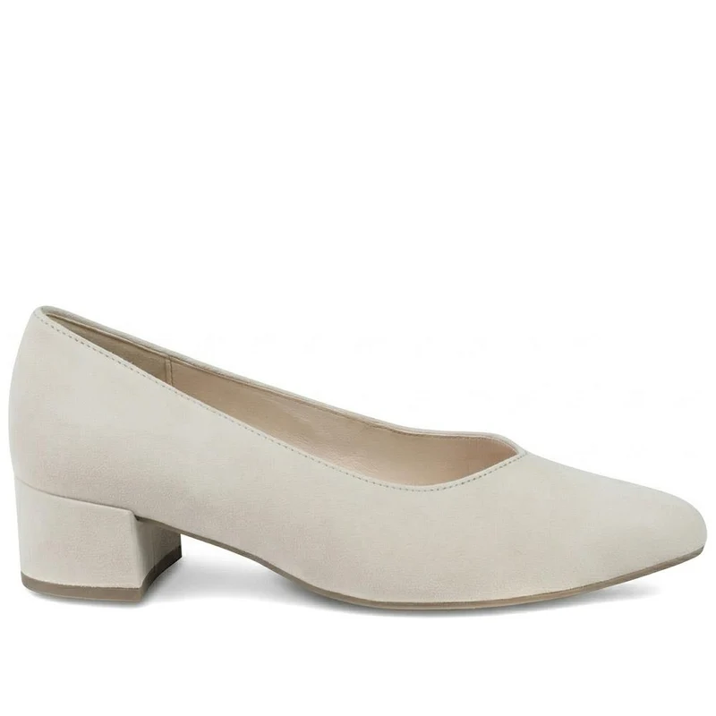 Dixie Gabor Block Heeled Leather Court Shoes - GAB41512 / 327 007 - Taupe